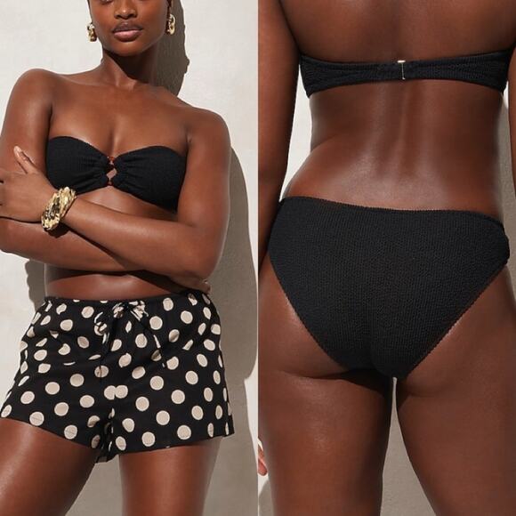 NWT J. CREW 90’s O-ring bandeau bikini top Scrunch black 3X 24 22 - Picture 6 of 6